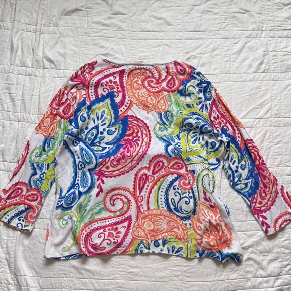 y2k Jess & Jane top womens XL paisley abstract whimsy fairy artsy colorful - Picture 6 of 8